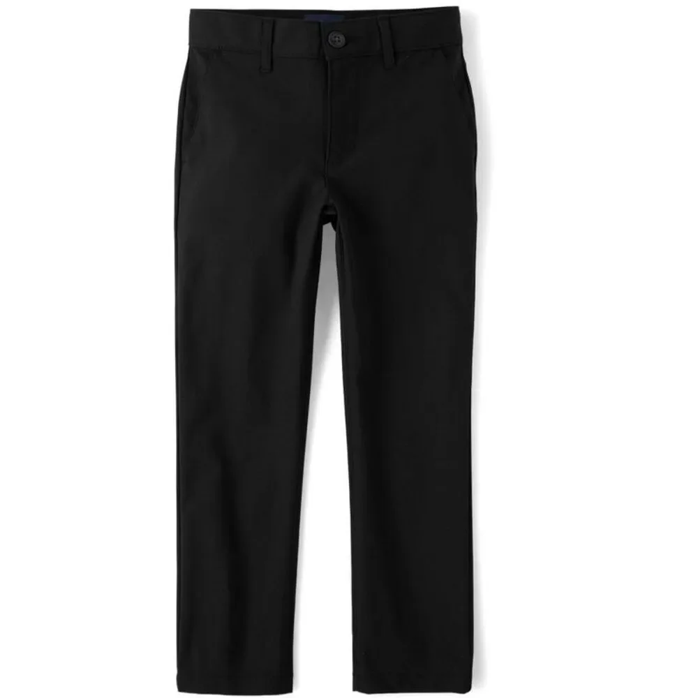 The Children's Place Boys Uniform Quick Dry Skinny Chino Pants Black 7
